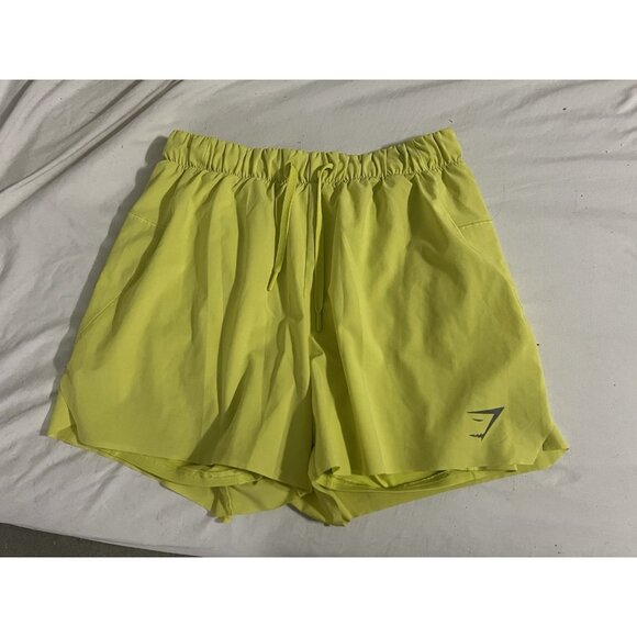 Gymshark Mens Neon Yellow Green Shorts Size Medium 4” - Picture 1 of 12